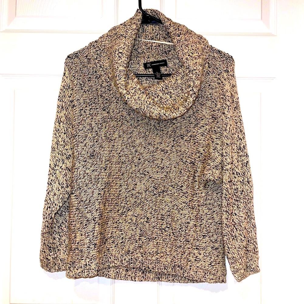 INC International Concepts - Cow Neck Knitted Sweater - Black & Gold - Medium